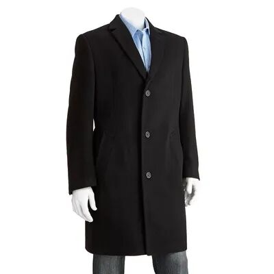 Jean-Paul Germain Men's Jean-Paul Germain Classic-Fit Jeffery 38-in. Wool-Blend Top Coat, Size: 44 Short, Black