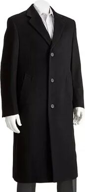 Jean-Paul Germain Men's Jean-Paul Germain Classic-Fit Sander 45-in. Wool-Blend Top Coat, Size: 40 Short, Black