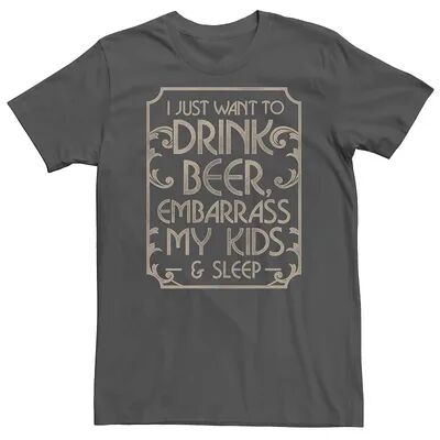 Licensed Character Men's Drink And Embarrass Kids Graphic Tee, Size: Large, Grey