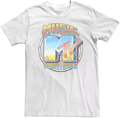 Licensed Character Men's MTV Distressed Air Brushed Music Television Logo Tee, Size: Medium, White