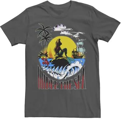 Disney Men's Disney The Little Mermaid Tattoo Style Poster Tee, Size: XXL, Grey