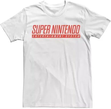 Licensed Character Men's Nintendo Super Nintendo Entertainment System Classic Logo Tee, Size: Small, White