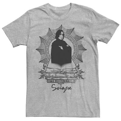 Harry Potter Men's Harry Potter Snape Books Portrait Graphic Tee, Size: 3XL, Med Grey