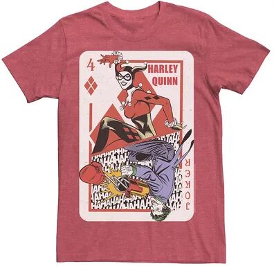 DC Comics Mens DC Comics Harley Quinn Joker Playing Card Tee, Men's, Size: Medium, Red