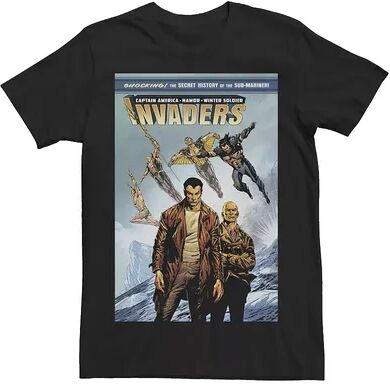 Licensed Character Men's Marvel Invaders The Secret History Of Namor Comic Book Cover Tee, Size: Large, Black