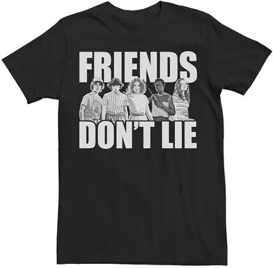 Licensed Character Men's Netflix Stranger Things Friends Don't Lie Group Shot Tee, Size: 3XL, Black