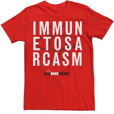 Licensed Character Men's The Big Bang Theory Immune To Sarcasm Tee, Size: Large, Red