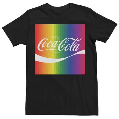 Licensed Character Adult Coca-Cola Pride Rainbow Spectrum Logo Box Up Tee, Men's, Size: Medium, Black