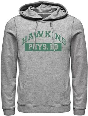 Licensed Character Men's Netflix Stranger Things Hawkins Phys. Ed Logo Hoodie, Size: XL, Med Grey