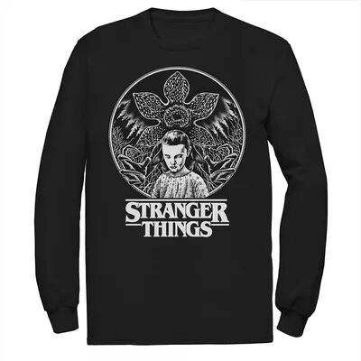 Licensed Character Men's Netflix Stranger Things Eleven And Demogorgon Circle Tee, Size: XL, Black