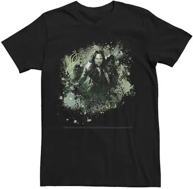 Licensed Character Men's The Lord Of The Rings Aragorn Paint Splatter Portrait Tee, Size: 3XL, Black