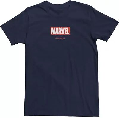 Licensed Character Men's Marvel Logo And Legal Line Tee, Size: Medium, Blue