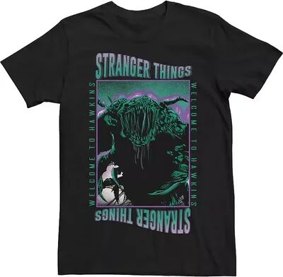 Licensed Character Men's Netflix Stranger Things Welcome To Hawkins Demogorgon Tee, Size: XXL, Black