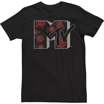 Licensed Character Big & Tall MTV I Want My MTV Floral Box Tee, Men's, Size: 4XL, Black
