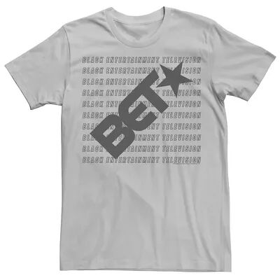 Licensed Character Men's BET Black Entertainment Television Text Stack Logo Tee, Size: Medium, Silver