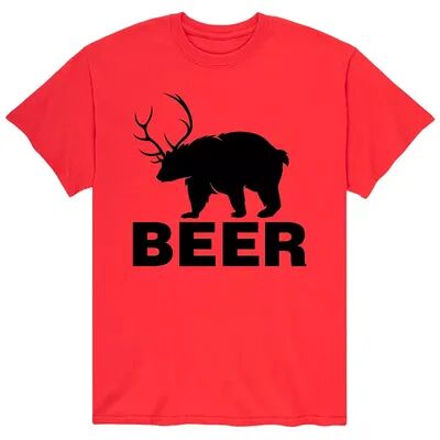 Licensed Character Men's Hunting Beer Bear Tee, Size: Small, Red