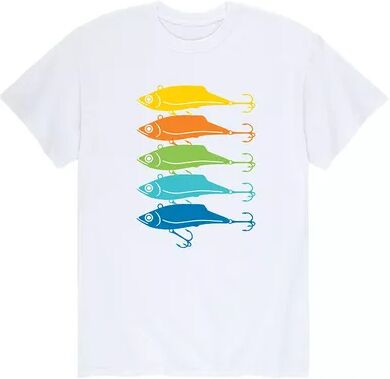 Licensed Character Men's Rainbow Fishing Lures Tee, Size: Large, White