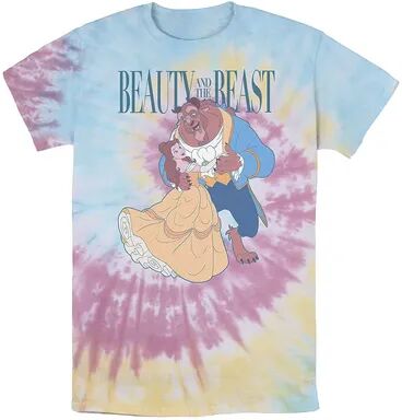 Licensed Character Men's Disney Beauty And The Beast Belle And Beast Classic Portrait Bomabrd Wash Tee, Size: Large, Multicolor