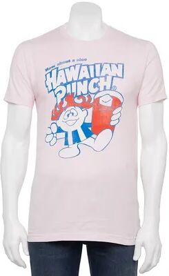 Licensed Character Men's Hawaiian Punch Character With Drink Tee, Size: Large, Pink