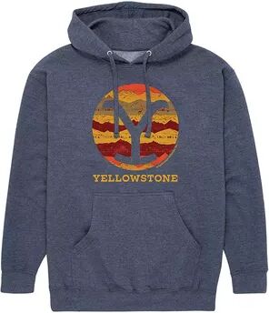 Licensed Character Men's Yellowstone Pattern Y Brand Hoodie, Size: Small, Med Blue