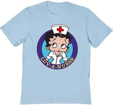 Licensed Character Men's Betty Boop T-Shirt, Size: XXL, Light Blue