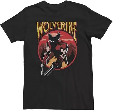 Marvel Big & Tall Marvel X-Men Wolverine Retro Video Game Circle Portrait Logo Tee, Men's, Size: 4XL, Black