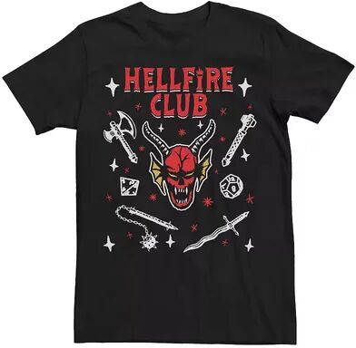 Licensed Character Men's Netflix - Stranger Things The Hellfire Club Mace Dagger Axe Tee, Size: XL, Black