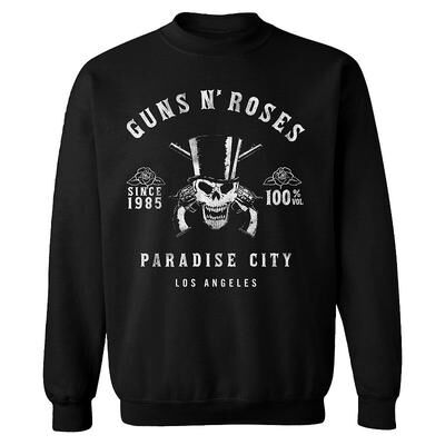 Licensed Character Men's Guns n' Roses Whiskey Label Sweatshirt, Size: Medium, Black