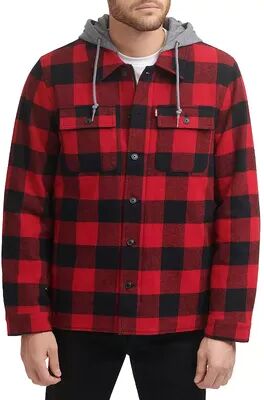 Levi's Men's Levi's Sherpa-Lined Hoodie Shirt Jacket, Size: Medium, Med Red