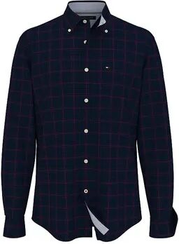 Tommy Hilfiger Men's Tommy Hilfiger Bennett Tartan Plaid Button-Down Shirt, Size: XL, Dark Blue