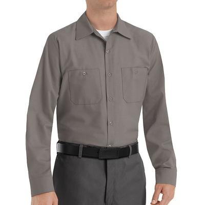 Red Kap Men's Red Kap Classic-Fit Industrial Button-Down Work Shirt, Size: XXL, Grey