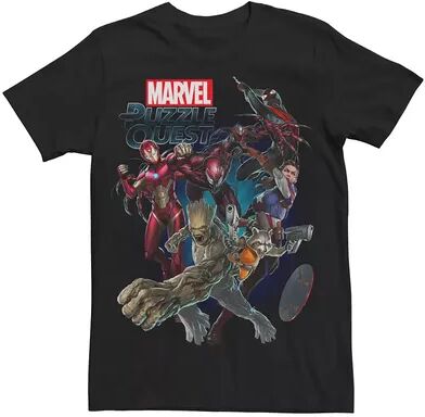 Licensed Character Marvel Puzzle Quest Team Players Graphic Tee, Men's, Size: XXL, Black