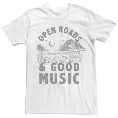 Licensed Character Men's Open Roads Good Music Graphic Tee, Size: 3XL, White