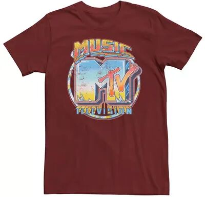 Licensed Character Men's MTV Distressed Air Brushed Music Television Logo Tee, Size: 3XL, Red