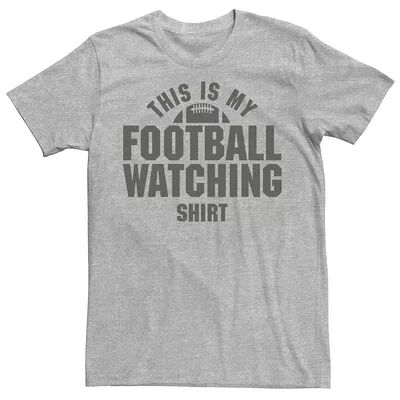 Licensed Character Men's This Is My Football Watching Shirt Graphic Tee, Size: XXL, Med Grey