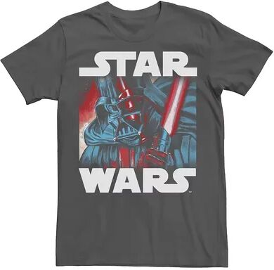 Licensed Character Men's Star Wars Darth Vader Saber Up Close and Personal Graphic Tee, Size: Medium, Grey