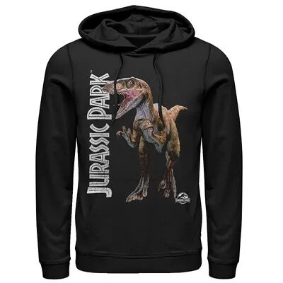Licensed Character Men's Jurassic Park Velociraptor Full Body Graphic Hoodie, Size: XL, Black
