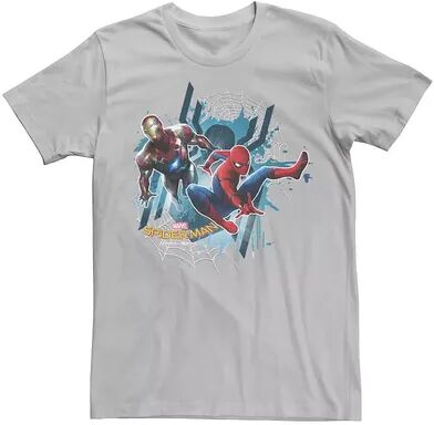 Marvel Men's Marvel Spider-Man Homecoming Iron Man Here To Help Graphic Tee, Size: Small, Silver