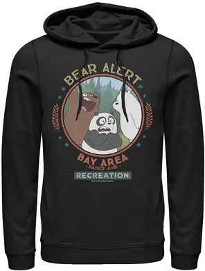 Licensed Character Men's Cartoon Network We Bare Bears Bay Area Bear Alert Circle Hoodie, Size: XXL, Black