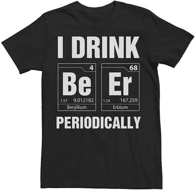 Licensed Character Men's I Drink Beer Periodically Element Squares Graphic Tee, Size: Large, Black