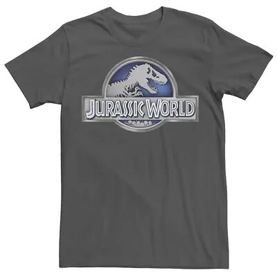 Licensed Character Men's Jurassic World Classic Metal Coin Logo Tee, Size: Medium, Grey