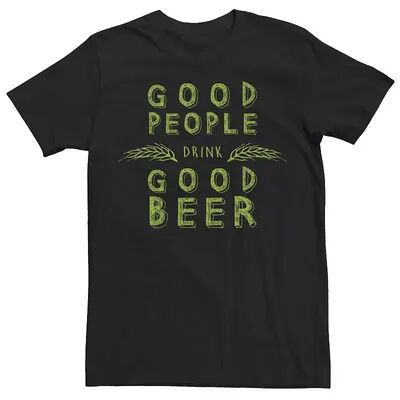 Licensed Character Men's Good People Drink Good Beer Graphic Tee, Size: Large, Black