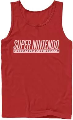 Licensed Character Men's Nintendo Super Nintendo Entertainment System Logo Tank, Size: Medium, Red