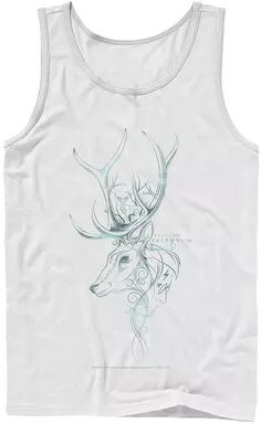 Harry Potter Men's Harry Potter Expecto Patronum Stag Line Art Tank Top, Size: Small, White