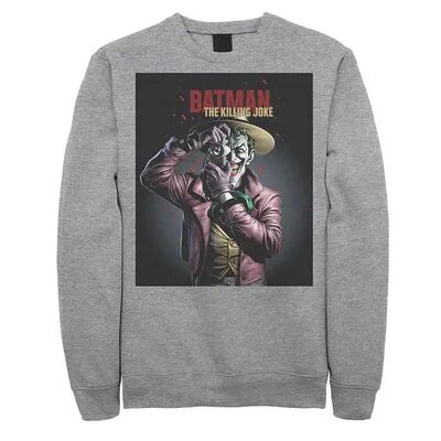 DC Comics Men's DC Comics Batman The Killing Joke Joker Poster Sweatshirt, Size: XL, Med Grey