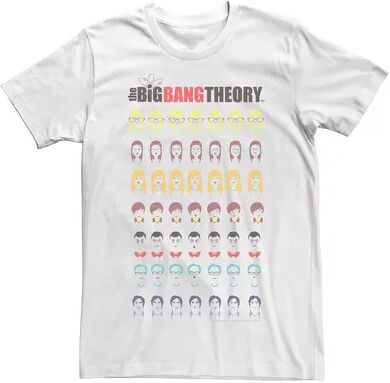 Licensed Character Men's The Big Bang Theory Faces Stack Tee, Size: Large, White