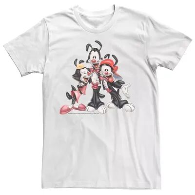 Licensed Character Men's Animaniacs Yakko Wakko & Dot Airbrush Tee, Size: XL, White