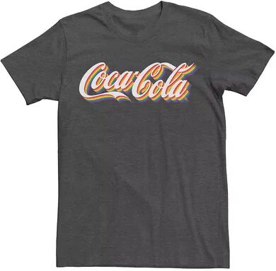 Licensed Character Adult Coca-Cola Pride Rainbow Logo Stack Tee, Men's, Size: XXL, Dark Grey