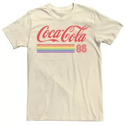 Licensed Character Adult Coca-Cola Pride Rainbow Stripe 86 Logo Tee, Men's, Size: 3XL, Natural