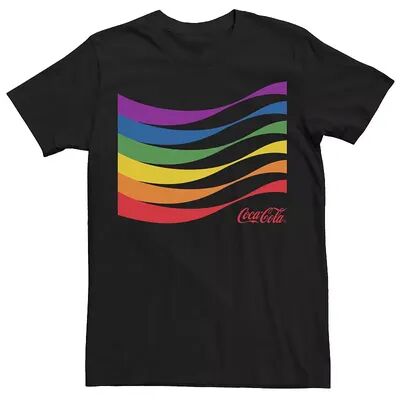 Licensed Character Adult Coca-Cola Pride Rainbow Wave Logo Tee, Men's, Size: Medium, Black